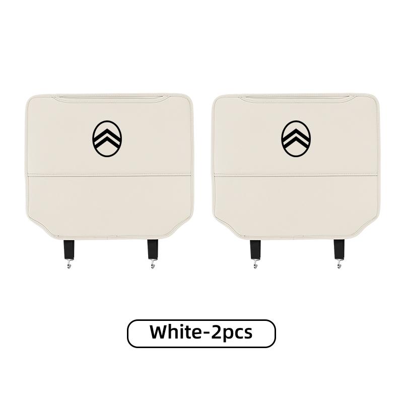 Car Seat Back Protective Mat Anti-kick Pad With Storage Pocket Accessories For Citroen C1 C2 C4 C3 C5 Berlingo Celysee Cactus