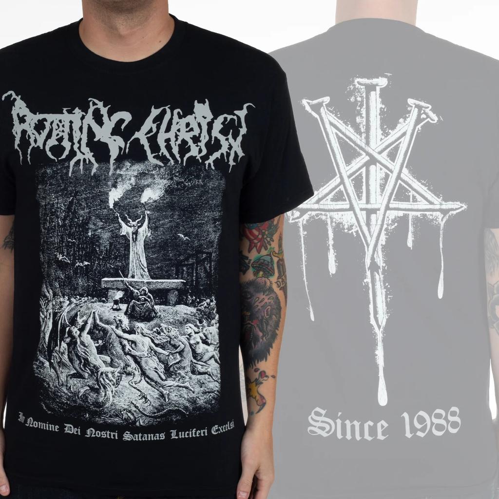Rotting Christ Под нашим Черным Культом Тур Группа Рок Музыка Художественный Стиль Летняя Повседневная Футболка Унисекс и Женская Люксовый Бренд