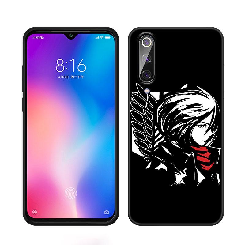 Чехол для телефона Attack on Titan для Xiaomi Mi A2 8 9 SE Note 10 10T 11 12 Lite 9T 11T 12S 12T Pro A3 6X 12X Мягкий черный чехол из ТПУ