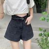 Женские джинсовые шорты с высокой талией, эластичные свободные джинсовые шорты, повседневные широкие летние шорты с карманами