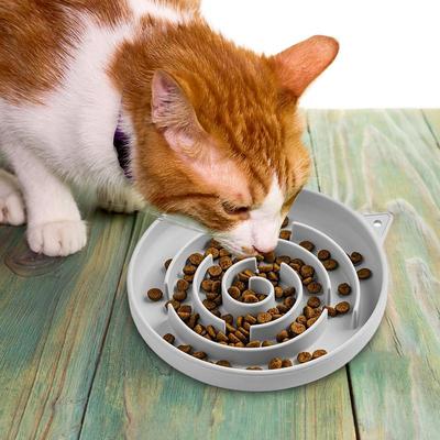Миска-медленное кормление для котят, для сухого и влажного корма, замедлитель кормления для кошек, непроливающийся держатель для еды, лабиринт, нескользящая миска для балкона, спальни
