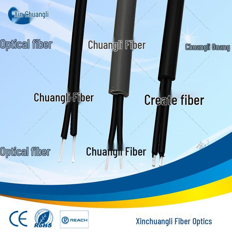 1.0mm Inner / 2.2mm or 4.4mm Outer Dual Core Plastic Optical Fiber Cable for Industrial Control Sensors