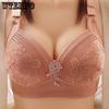 Тонкий дышащий бюстгальтер с вышивкой для женщин. Большой удобный регулируемый бюстгальтер без провисания без стального кольца.