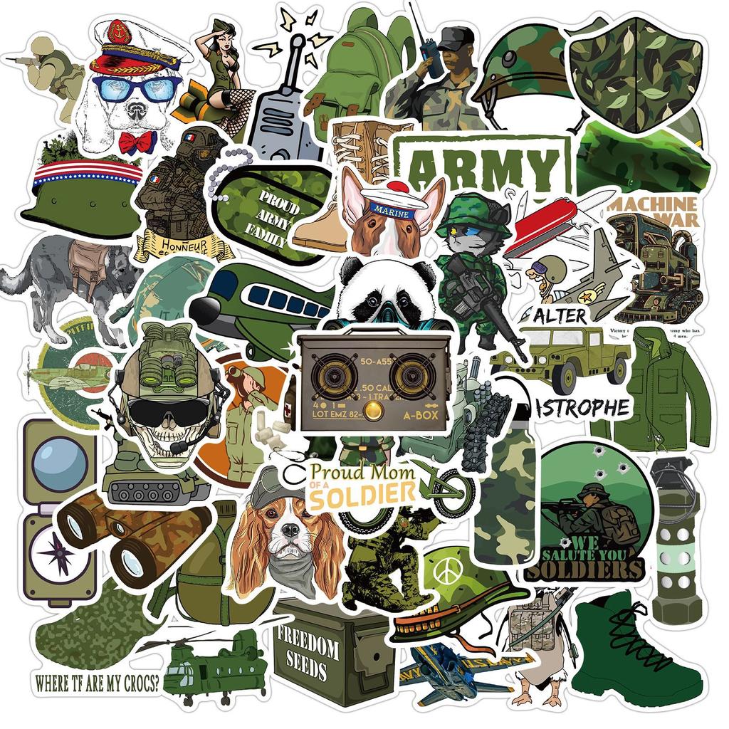 50 Military Power Graffiti Stickers Suitcase Motorcycle Trolley Case Notebook Waterproof Stickers