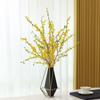 6 шт. Весенние шелковые ветки форзиции, искусственные стебли форзиции, искусственные цветы орхидеи, искусственные желтые цветы для домашнего свадебного декора в помещении и на открытом воздухе