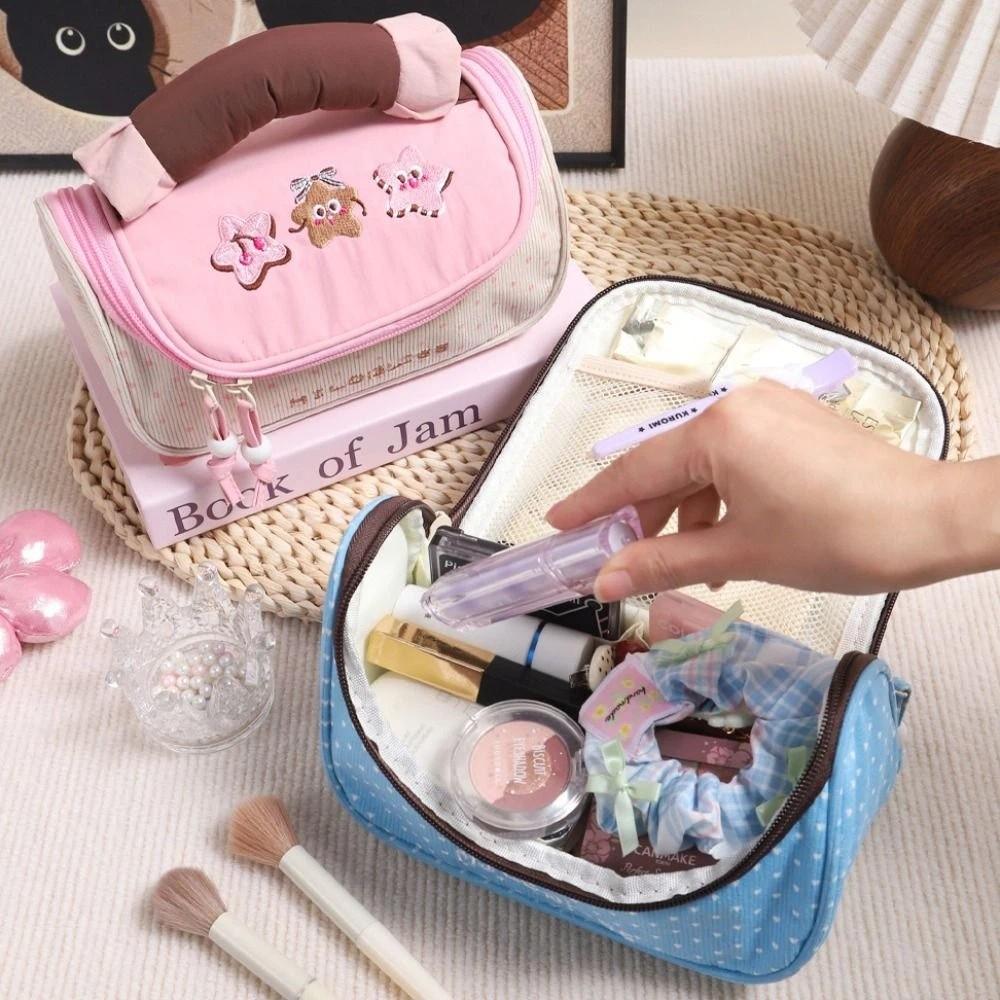 Multifunctional Handheld Makeup Bag Large Capacity Pencil Case Cute Pencil Pouch  School