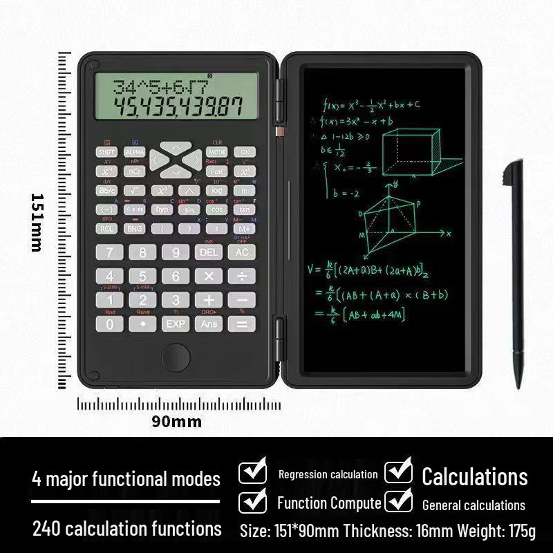 Scientific Calculator with Handwriting Pad for Advanced Studies and Exams