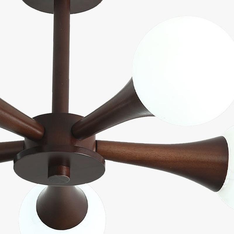 Люстра для гостиной, простые современные светильники из орехового дерева, столовая, бревенчатые лампы