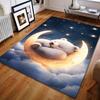 Ковер с принтом «Маленький медвежонок спит на луне» для спальни, гостиной, прикроватный, под диван, напольный коврик, современный домашний декор, ковер для зонирования, подарки