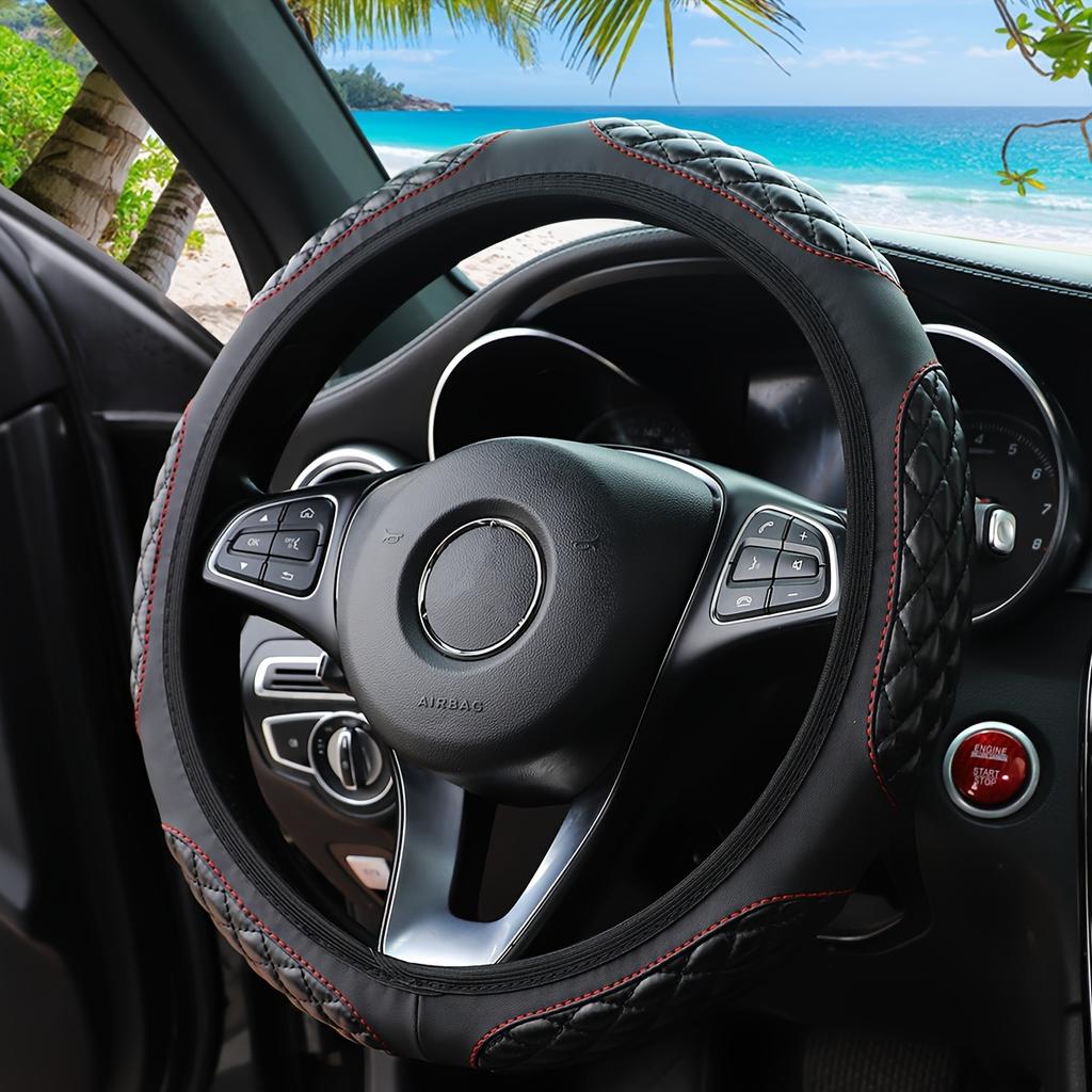 1 шт. Новый чехол на руль автомобиля, двухцветный шестицветный кожаный без внутреннего кольца, популярный всесезонный универсальный чехол на руль