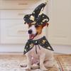 Cat Witch Costume Pet Halloween Cloak Gold Print Design Cosplay Cape For Cats Dogs Small Animals Party Festive Photography