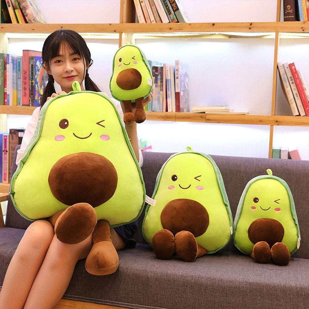 YYFRIEND Cute Plush Toy Fruit Stuffed Animal Doll Large Avocado Pillow Cartoon Food Kids Lovely Soft Chrismas Birthday Gift for Bedroom Living Room,