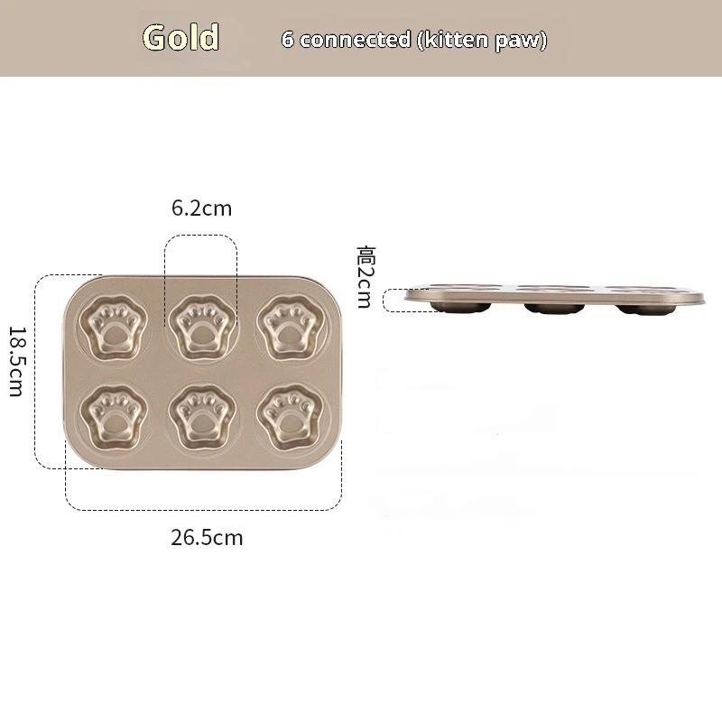 Форма для выпечки кошачьих лапок на 6/9/12 ячеек, противень, антипригарная углеродистая сталь, сделай сам, милая форма для конфет и торта, инструмент для декора, форма для печенья и конфет