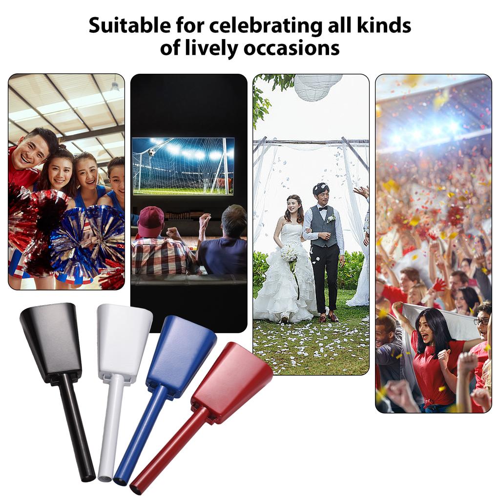2 комплекта колокольчиков с ручкой для спортивных футбольных игр, спортивных мероприятий, вечеринок на ранчо