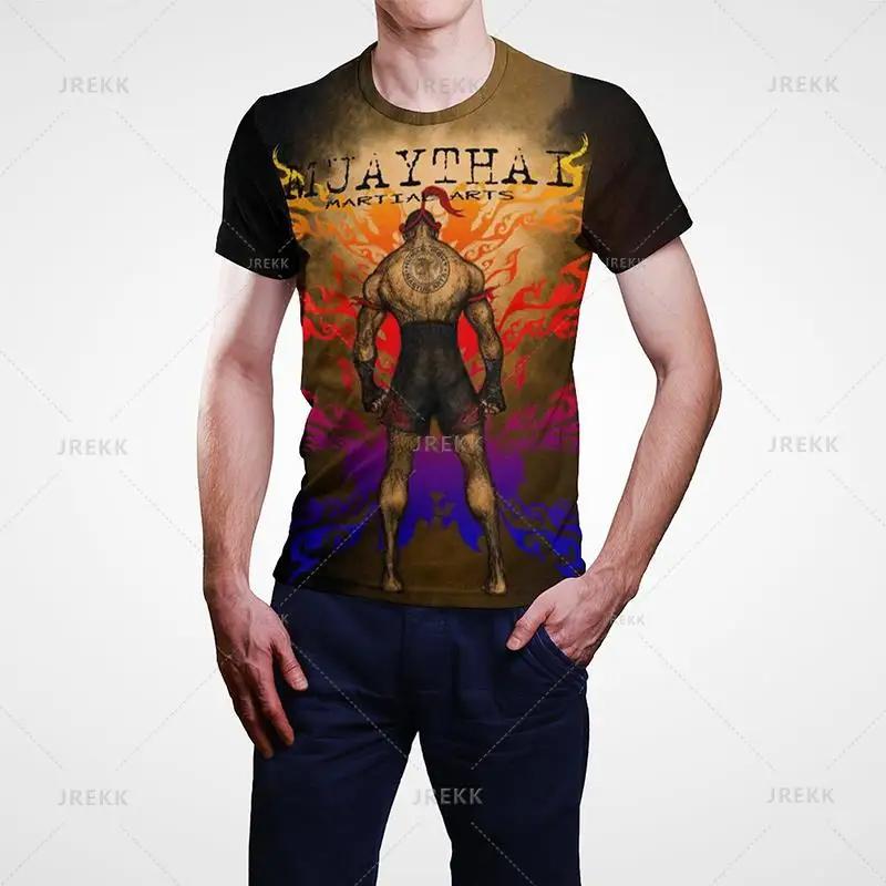 Футболка для тайского бокса Tiger Muay Thai с 3D-принтом, унисекс, женская, мужская, для тайского бокса, спорта, зала, детская, уличная одежда, повседневная, хип-хоп, с короткими рукавами, быстросохнущая, с круглым вырезом