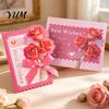 Note Cards with Envelope Floral Greeting Card Envelope, Thank You Ribbon Bow, Blessing Best Wishes for Wedding, Birthday, Baby Shower, Graduation
