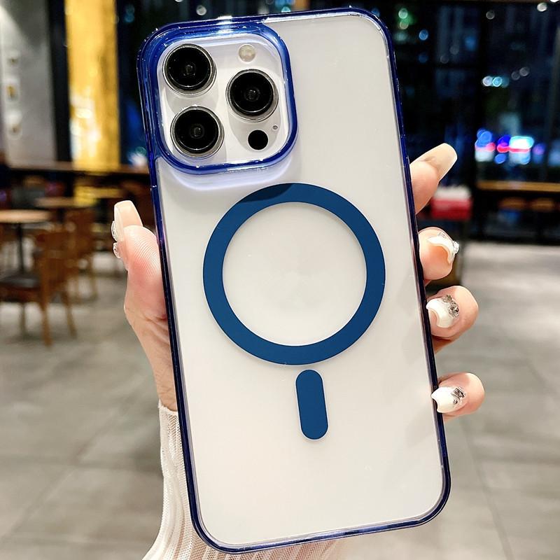 Магнитный прозрачный чехол для iPhone 16 для Apple 15 Pro Max/14 Нишевый/13 с большим отверстием/12 Пограничный/13