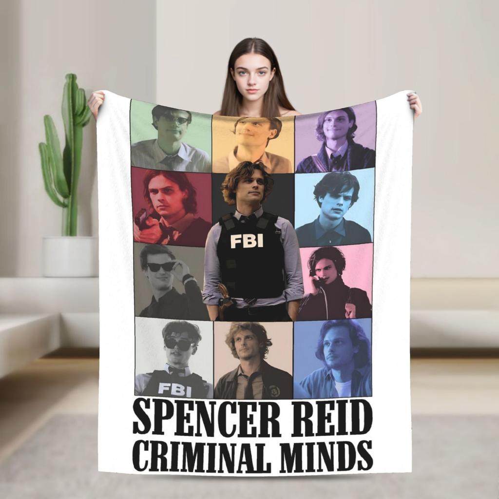 Criminal Minds Spencer Reid  Blanket  Camping Flannel Throw Blanket For Living Room Soft Custom DIY Quality Bedspread