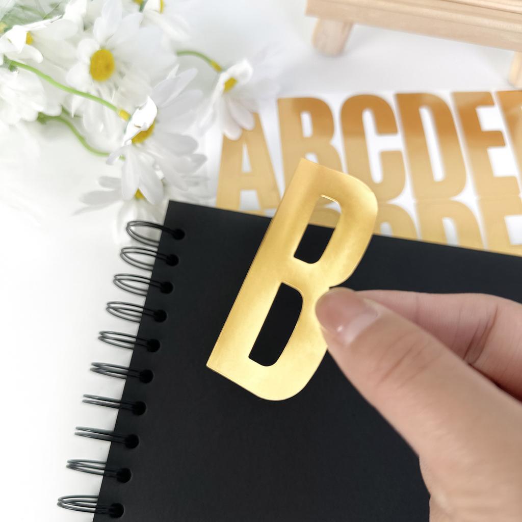 2.5-inch Gold Stamping Letter Sticker Large Alphanumeric Symbol Sticker Self-adhesive DIY Car Mailbox Decoration Sticker