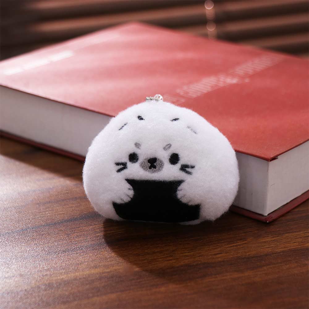 Rice and Vegetable Rice Ball Seal Plush Keychain Fluffy Soft Seal Plush Key Ring Women Girls