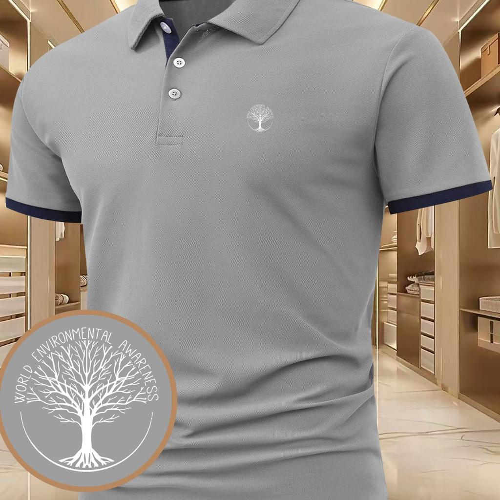 Men's Training Athletic Polo Shirt Moisture Wicking Short Sleeve Quick Dry Golf Top for Active Workout