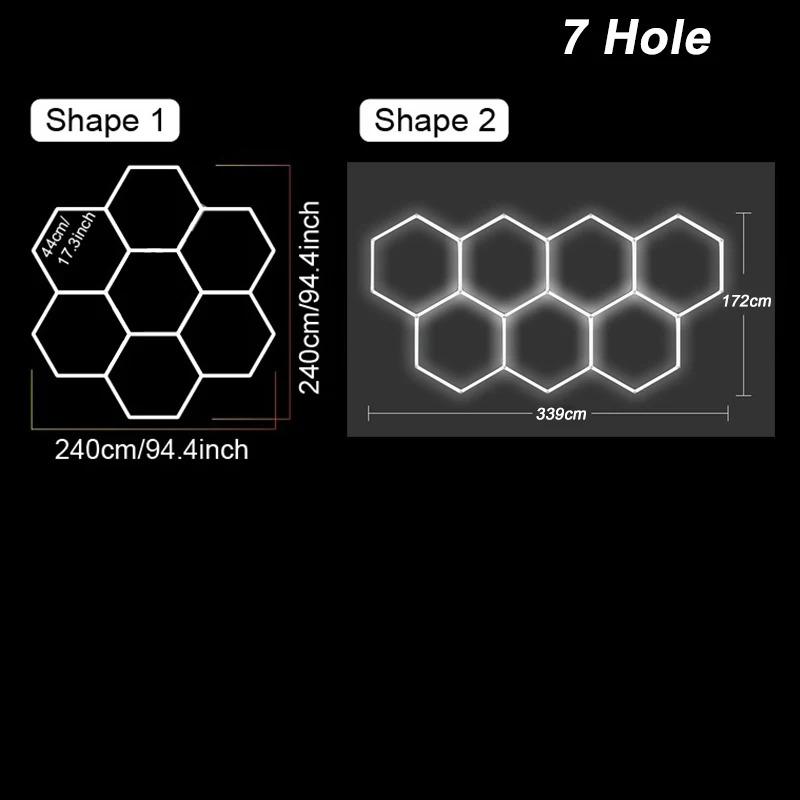 Светодиодные шестиугольные гаражные светильники Сотовые светодиодные трубчатые светильники 85В-265В Потолочный светильник для детейлинга автомобилей для спортзала, автомойки