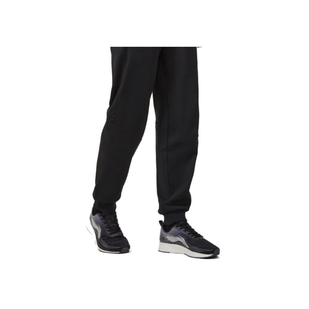 Мужские спортивные штаны Li Ning Fitness Series с принтом букв, теплые, флисовые, трикотажные, черные AKLTC15-2