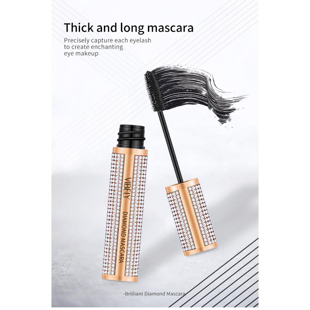 VIBELY Diamond Star 4D Mascara Длинная вьющаяся водостойкая и не размазывающаяся тушь для ресниц Small Gold Diamond