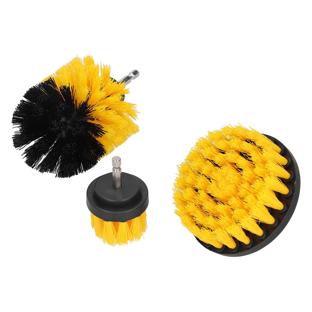 Drill Brush Attachment Set Nylon Hair Power Scrubber Brush Floor Tile Cleaning Tool Yellow