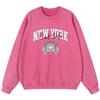 New York East Side Women'S Vintage Washed Cotton Sweatshirt Autumn Soft Pullover Thin Style Hoodies Street Oversize