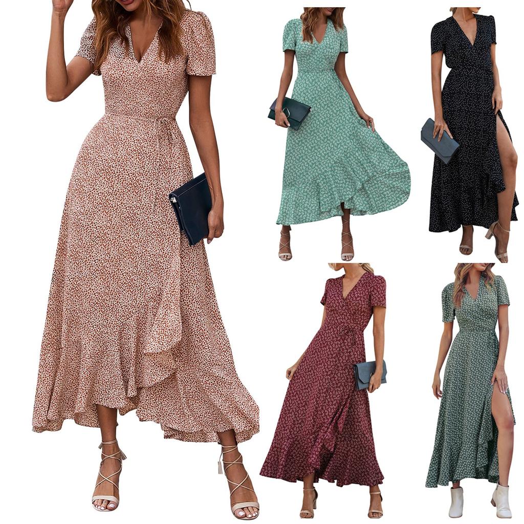 Женский пуловер со средней талией с V-образным вырезом и принтом, повседневное свободное и тонкое платье темперамента