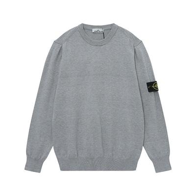 Классический свитер с круглым вырезом и манжетой с логотипом Stone Island