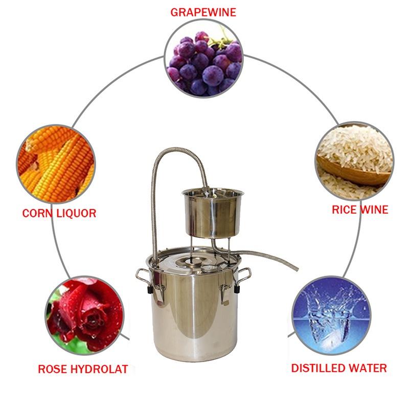 12/20/33л дистиллятор из нержавеющей стали для домашнего приготовления самогона, спирта, меди, дистилляционный котел, вода, эфирное масло, пивоварение