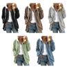 Sherpa Jacket for Women Winter Fuzzy Zip Up Fleece Sweatshirt Casual Warm Drawstring Hooded Coat with Pockets