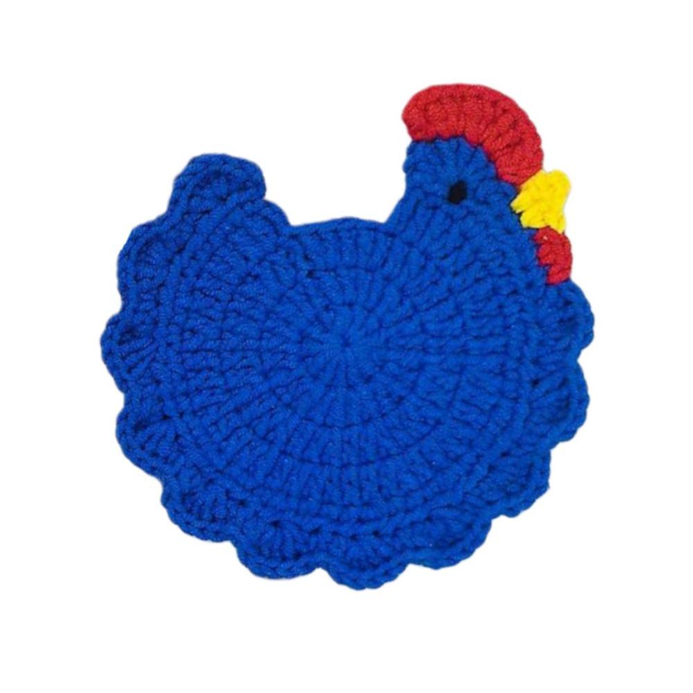 Забавная ручная вязка крючком Подставка под стакан Мягкая ткань Мультяшный дизайн Подставки под стаканы для напитков Нескользящая Термостойкая Изоляционная Подставка под тарелку Декор для дома