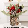 Flocking Mini Christmas Tree with Pine Cone Berry Merry Christmas Decorations  New Year Gifts