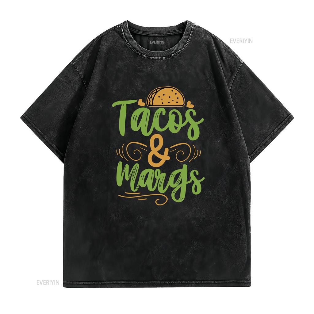 Футболка Tacos and Margs винтажная стираная эластичная универсальная унисекс дышащая мужская мягкая с принтом удобная слегка стильная