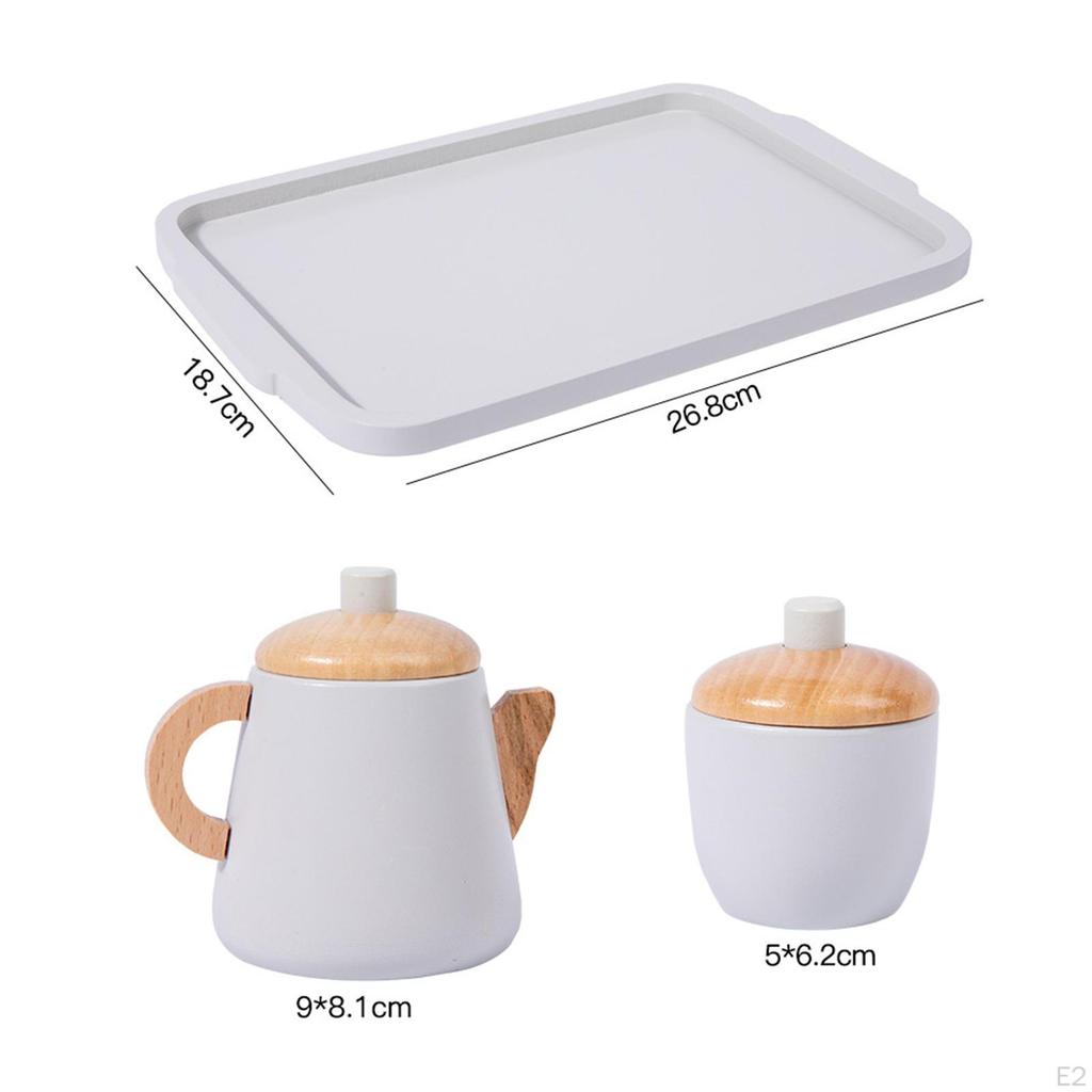 Pretend Play Kids Tea Party Set Wooden Dessert Cake Toys Developmental Toy