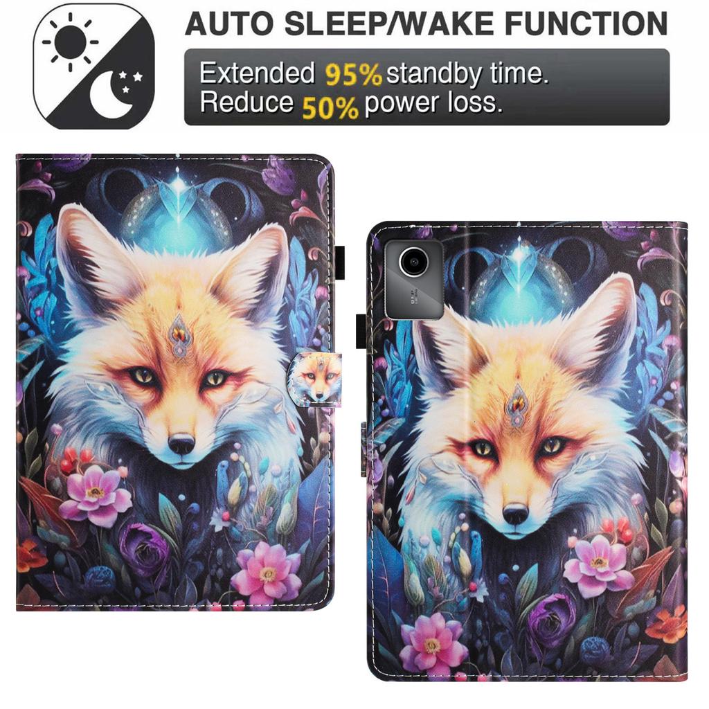 Чехол из искусственной кожи с рисунком и подставкой для планшета с отделениями для карт для Lenovo Tab M11/Xiaoxin Pad 11 2024