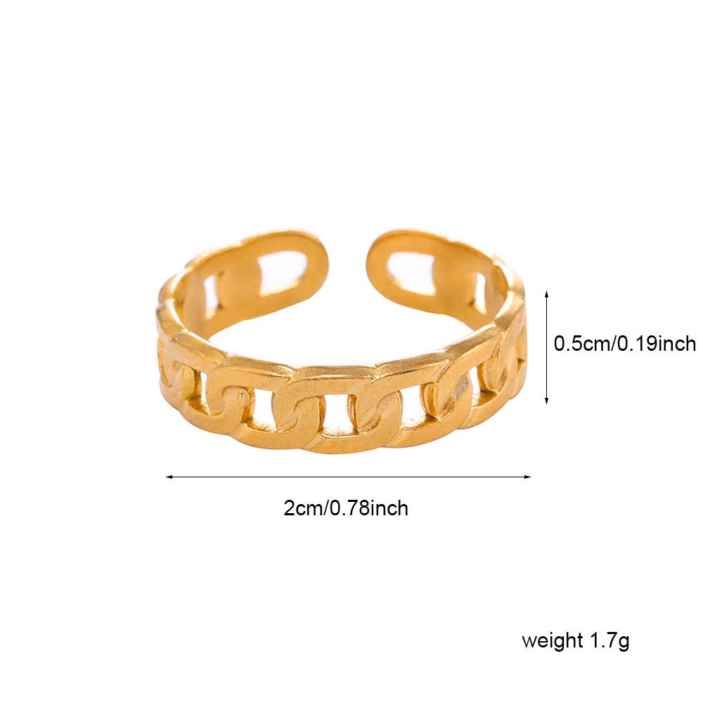 Женское модное кольцо из титановой стали с покрытием 18K золотом Xiaohongshu - Высококачественное, стойкое к выцветанию, стиль легкой роскоши.