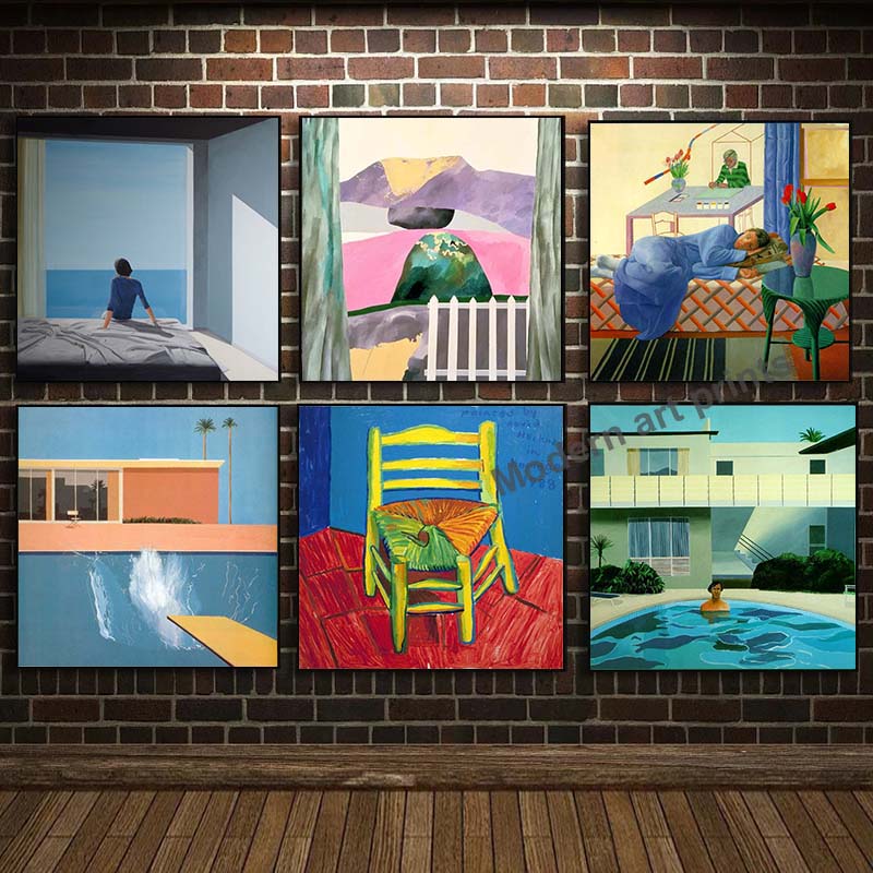 David Hockney Poster Modern Minimalist Art Painting HD Wall Pictures Printed On Canvas Aesthetics for Room Home Decor Unframed