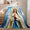 1PC Praying saintly figure Print Blanket Warm Soft Fluffy Kids and Adult Sofa Bed Throw Blanket Outdoor Travel Camping RV