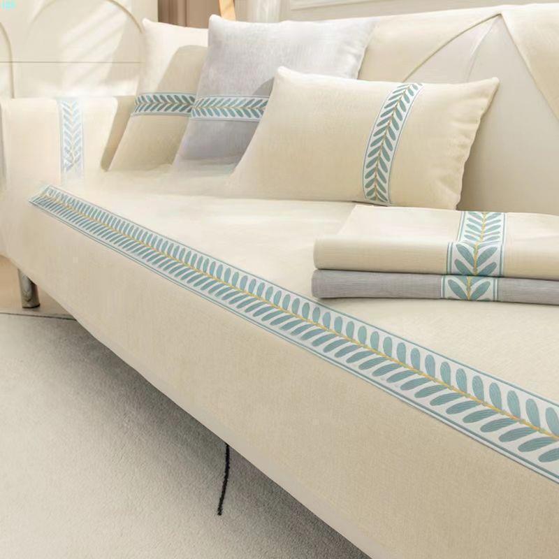Простая подушка для дивана в скандинавском стиле, универсальный нескользящий кожаный чехол для дивана Four Seasons, высококачественный комплект подушек из синели, тканевый чехол