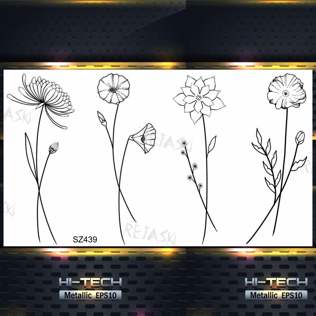 Hyacinth Daisy Temporary Tattoos For Women Girl Lavender Peony Fake Tattoo Sticker Daffodil Tulip Wrist Fashion Waterproof Tatoo