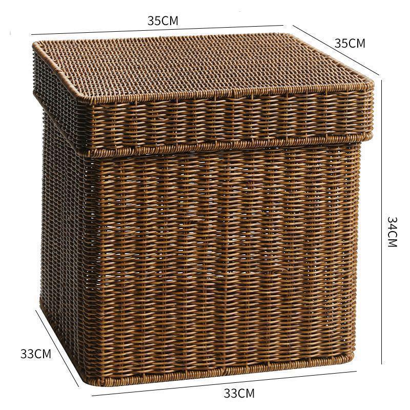Плетеная коробка для хранения: Универсальная корзина для организации книг, журналов, закусок, игрушек и многого другого в гостиной или кабинете.