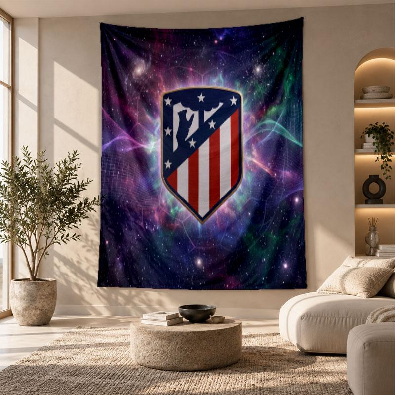 Decorative Tapestry,Atletico Madrid Printed Wall Art, Lightweight Wall Hanging For Bedroom Background