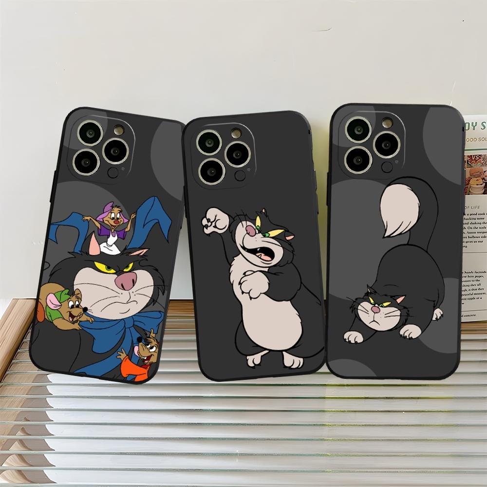 Cinderella Lucifer Cat Phone Case Fundas for iphone 13 11 15ProMax 14 12 Pro Xs Max Mini Xr X 7 8 6 Plus Coque