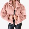 Women's Autumn/Winter Rabbit Hair Faux Fur Zipper Cardigan Coat