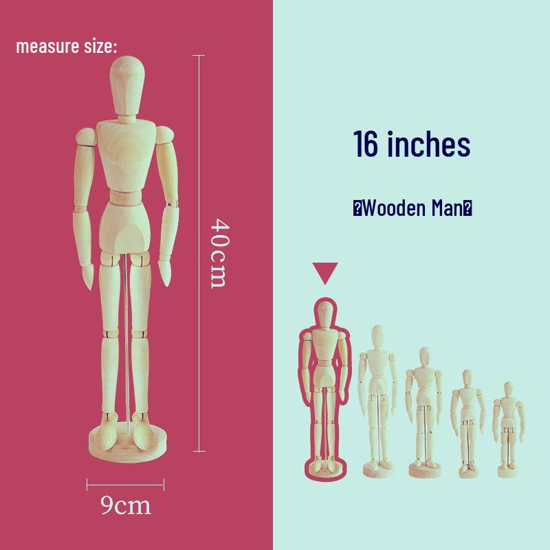 12" (30CM) Wooden Jointed Mannequin - Art Model & Home Decor