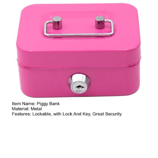 Копилка с замком и ключом Портативная запираемая мини-кассовая коробка для денег Банк безопасности Замок Сейф Чехол для монет Контейнер для хранения изменений